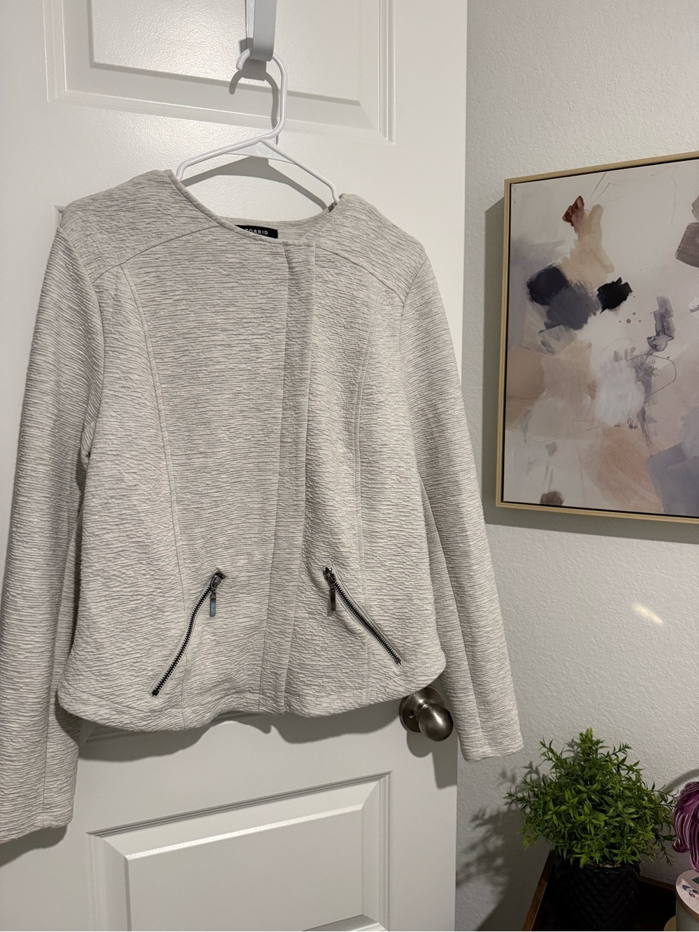 Torrid Light Heather Gray Ribbed Jacket Size 2X